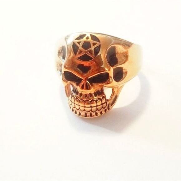 New‎ stainless steel skull ring size 13 - Picture 3 of 3